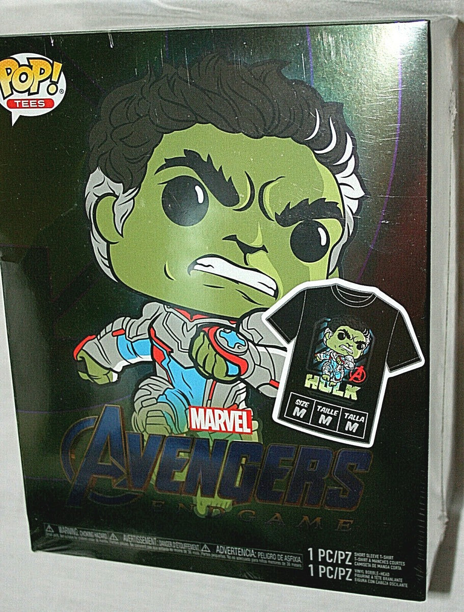 FUNKO POP: HULK GITD AVENGERS ENDGAME POP &TEE COMBO HT EXCLUSIVE IN HAND LARGE