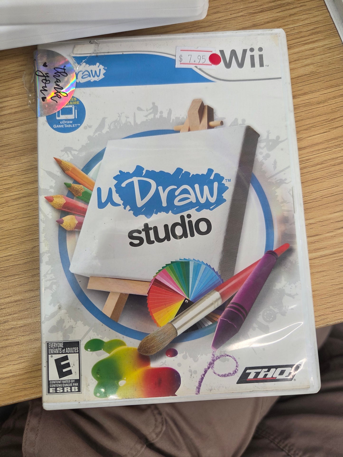 THQ uDraw Studio ONLY GAME. COVER DAMAGED, CIB LOOSE, 50% OFF.
