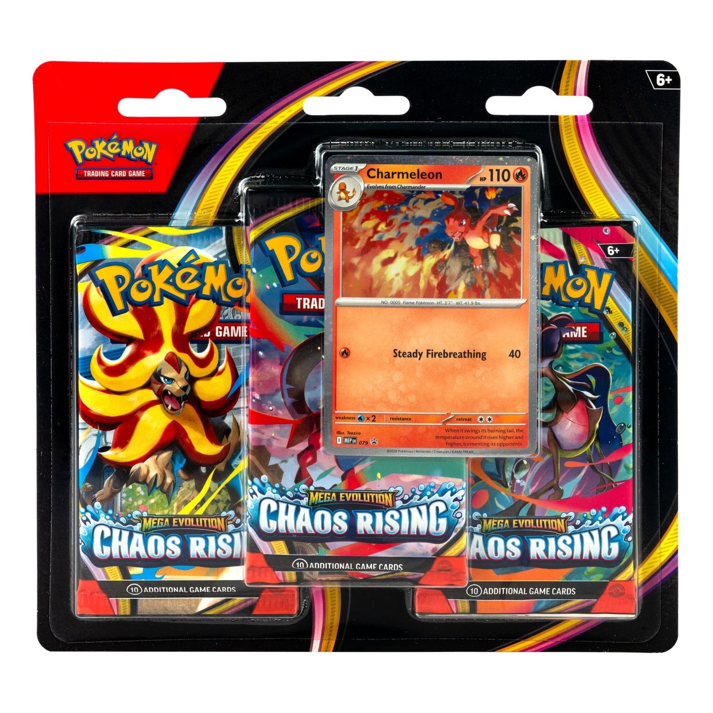 Pokémon Pokemon Trading Card Games Mega Evolutions Chaos Rising 3-Pack Blister