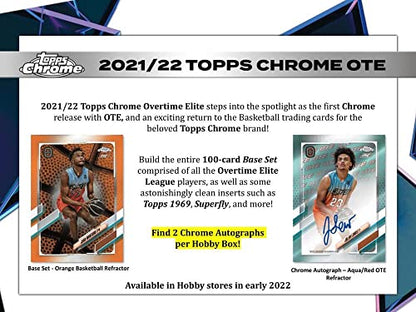 Topps 2021-22 Chrome OTE Basketball Trading Card HOBBY Box (18 Packs)