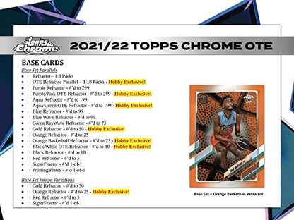 Topps 2021-22 Chrome OTE Basketball Trading Card HOBBY Box (18 Packs)