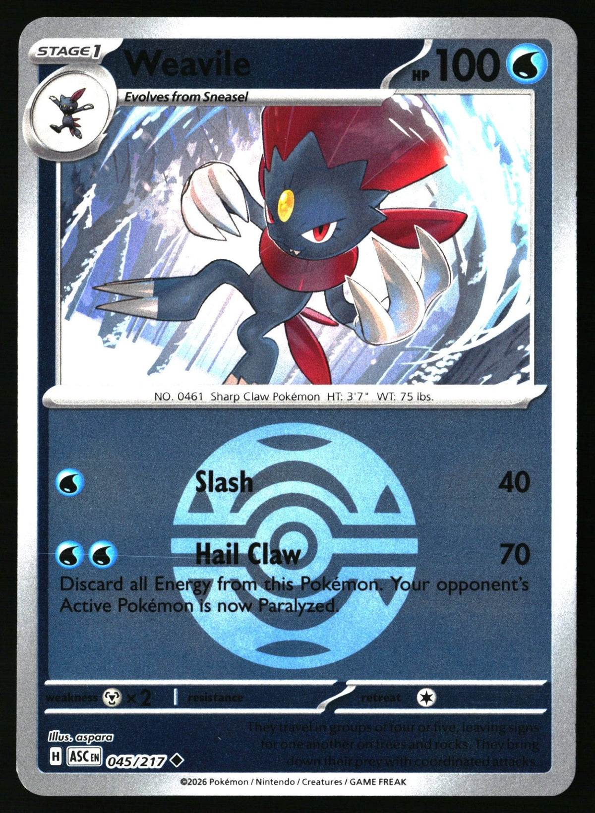 Weavile - 045/217 (Dusk Ball)