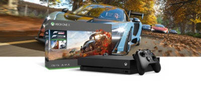 Xbox One X 4K HDR Enhanced Forza Horizon 4 Bonus Bundle: Forza Horizon 4, Forza Motorsport 7, Xbox One X 1TB Console - Black