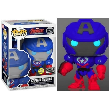 Funko POP! Marvel Avengers Mechstrike Captain America #829 [Mecha] [Glows in the Dark] Exclusive
