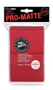 Ultra Pro 84516 Standard Pro Matte Card Sleeves 100 Pack-Red