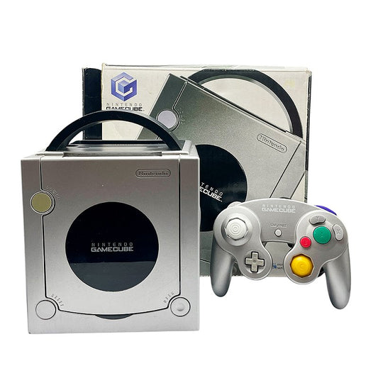 NINTENDO- GAMECUBE SYSTEM- PLATINUM LIMITED EDITION. CIB USED TESTED