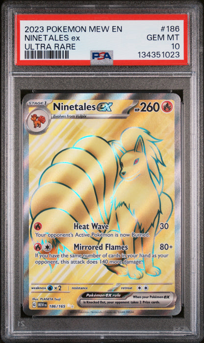 2023 POKEMON MEW EN-151 #186 NINETALES ex ULTRA RARE