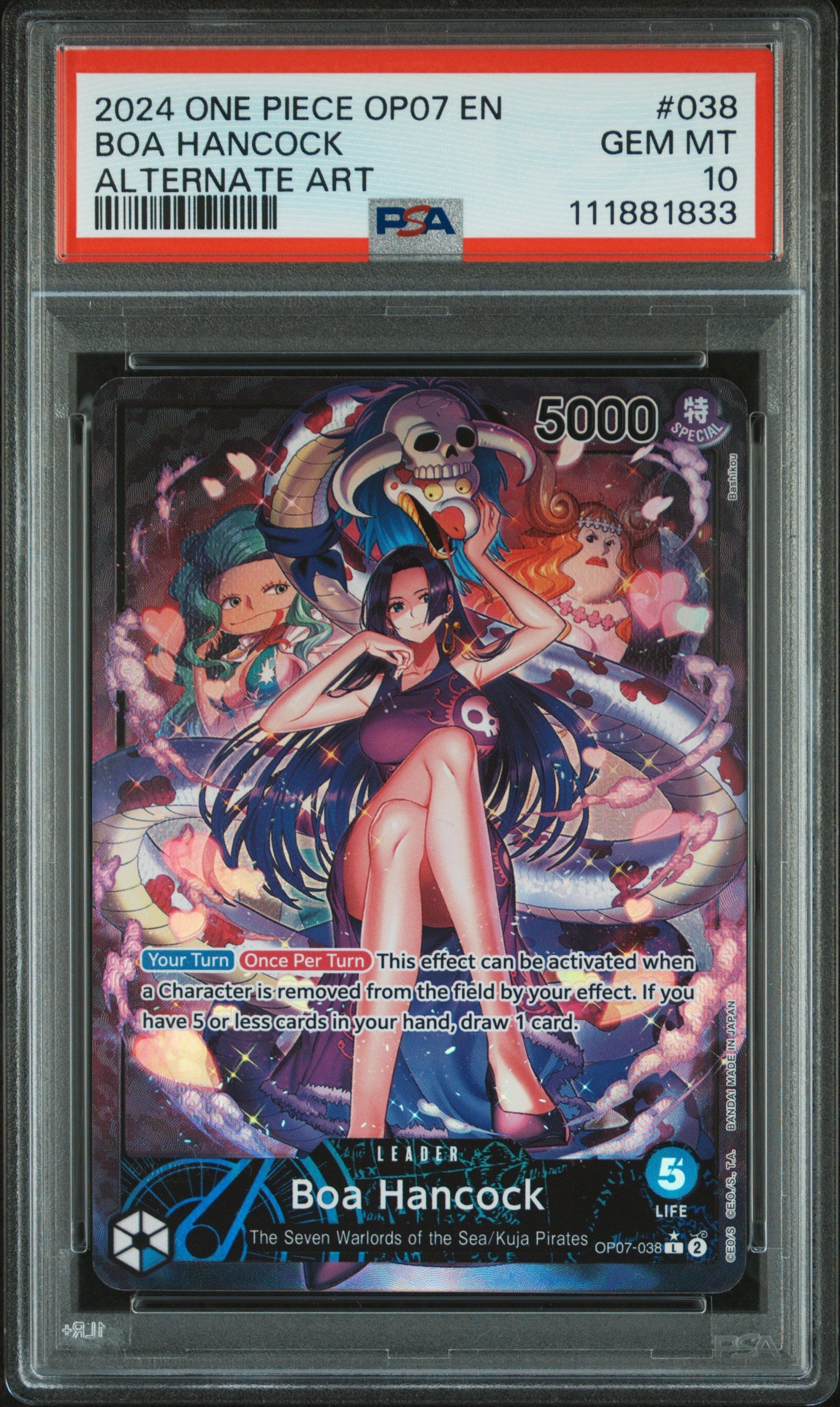 ONE PIECE OP07-500 YEARS IN THE FUTURE #038 BOA HANCOCK ALTERNATE ART- PSA 10