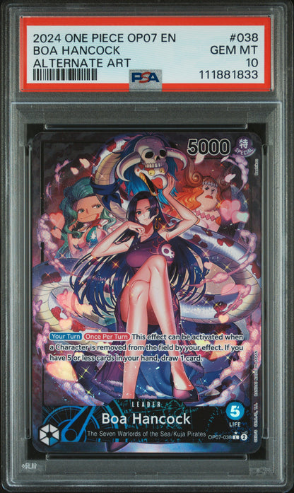 ONE PIECE OP07-500 YEARS IN THE FUTURE #038 BOA HANCOCK ALTERNATE ART- PSA 10