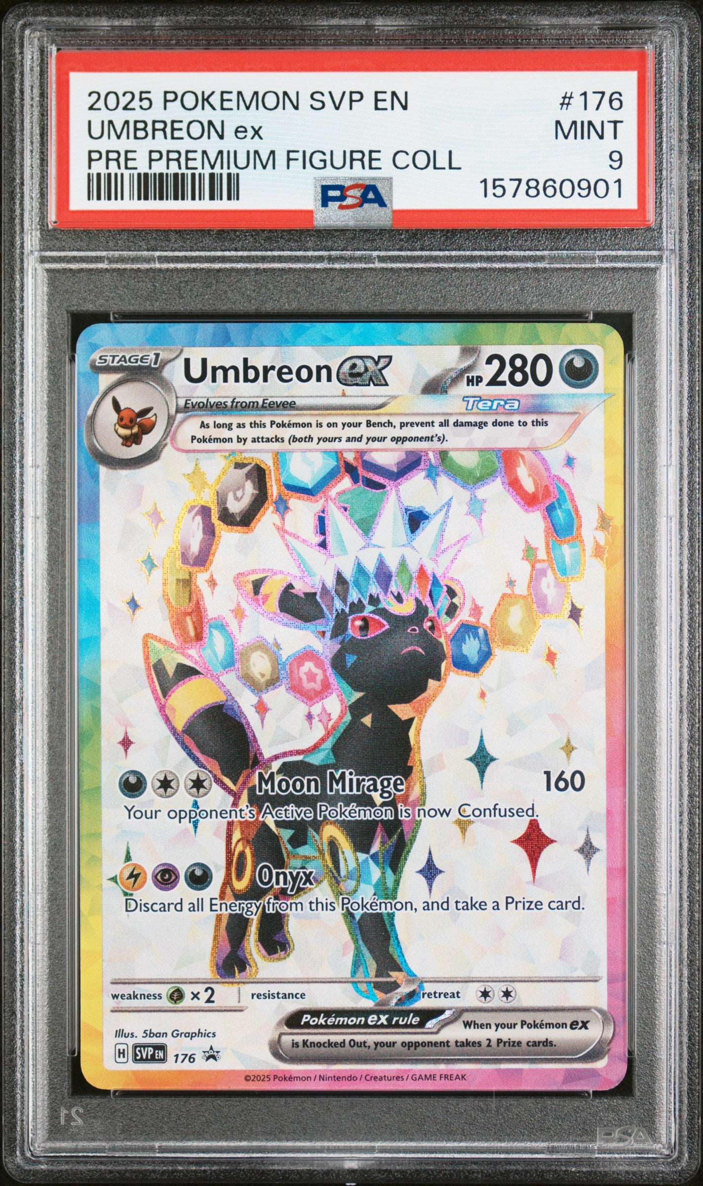 POKEMON SVP EN-SV BLACK STAR PROMO #176 UMBREON ex PRE PREMIUM FIGURE COLL- GRADED PSA 9