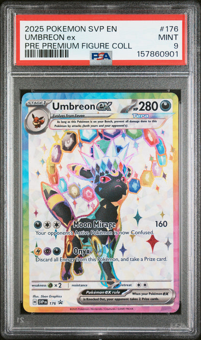 POKEMON SVP EN-SV BLACK STAR PROMO #176 UMBREON ex PRE PREMIUM FIGURE COLL- GRADED PSA 9