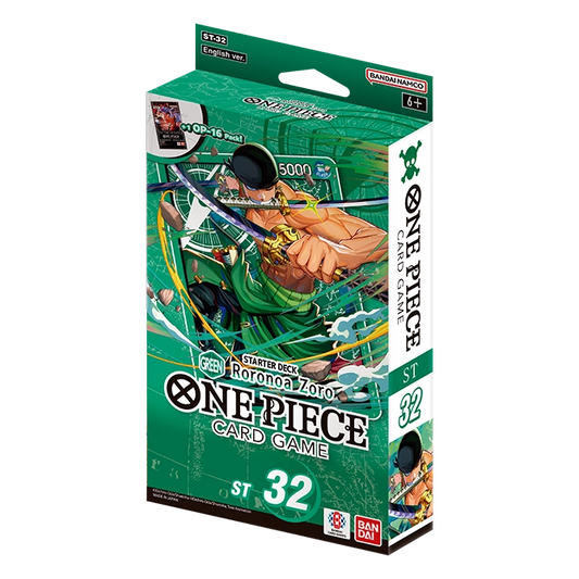 One Piece Card Game ST-32 Green Roronoa Zoro Starter Deck +OP-16 Pack Sealed
