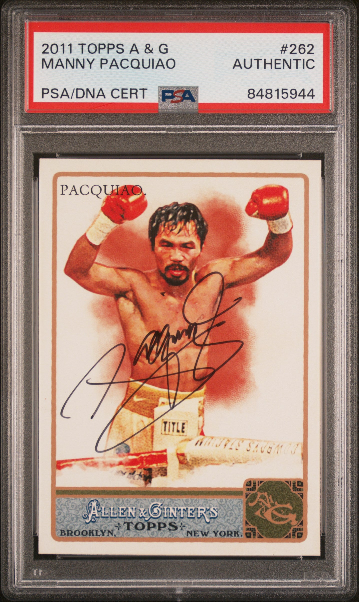 2011 TOPPS ALLEN & GINTER #262 MANNY PACQUIAO PSA 10