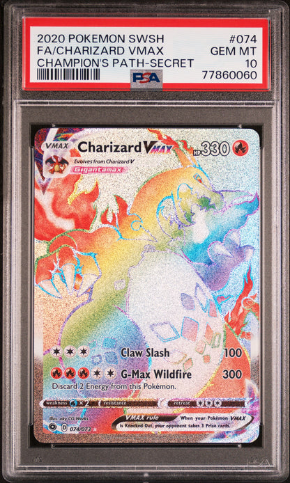 2020 POKEMON SWORD & SHIELD CHAMPION'S PATH #074 FA/CHARIZARD VMAX CHAMPION'S PATH-SECRET