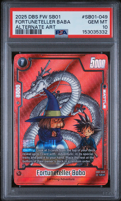 BABA FORTUNETELLER- SB01 059 ALT ART- PSA 10 Graded