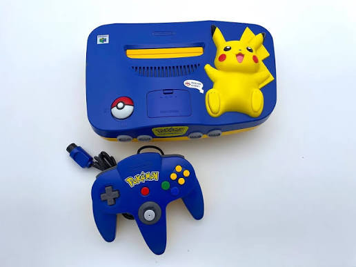 NINTENDO N64- Pikachu Edition Blue and Yellow. Loose tested working.