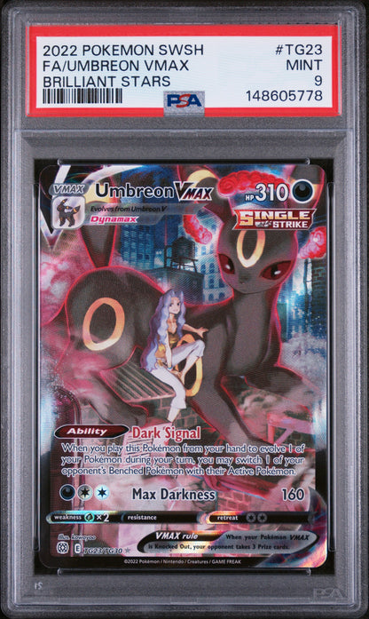 2022 POKEMON SWORD & SHIELD BRILLIANT STARS #TG23 FA/UMBREON VMAX BRILLIANT STARS