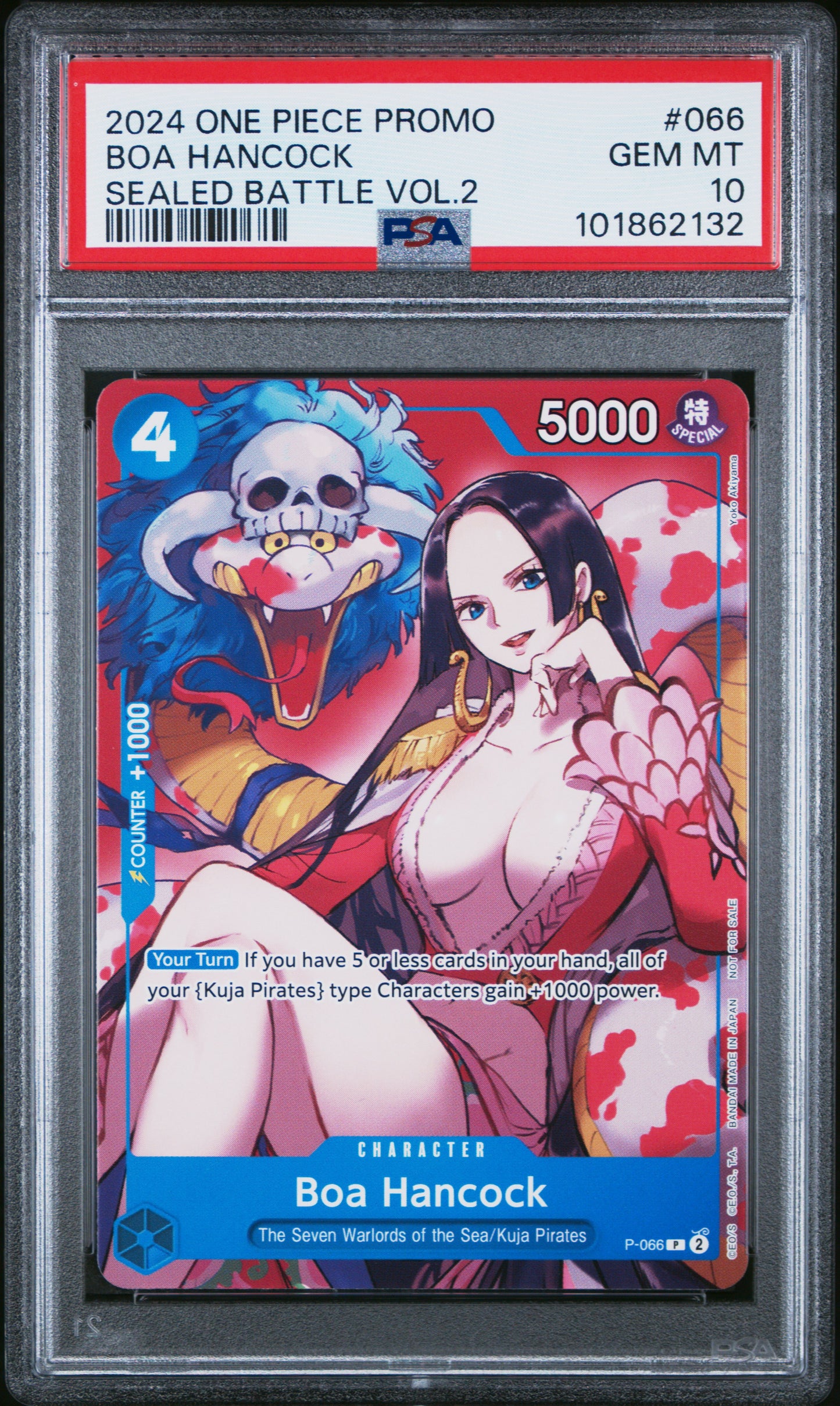ONE PIECE PROMOS #066 BOA HANCOCK SEALED BATTLE VOL.2- PSA 10