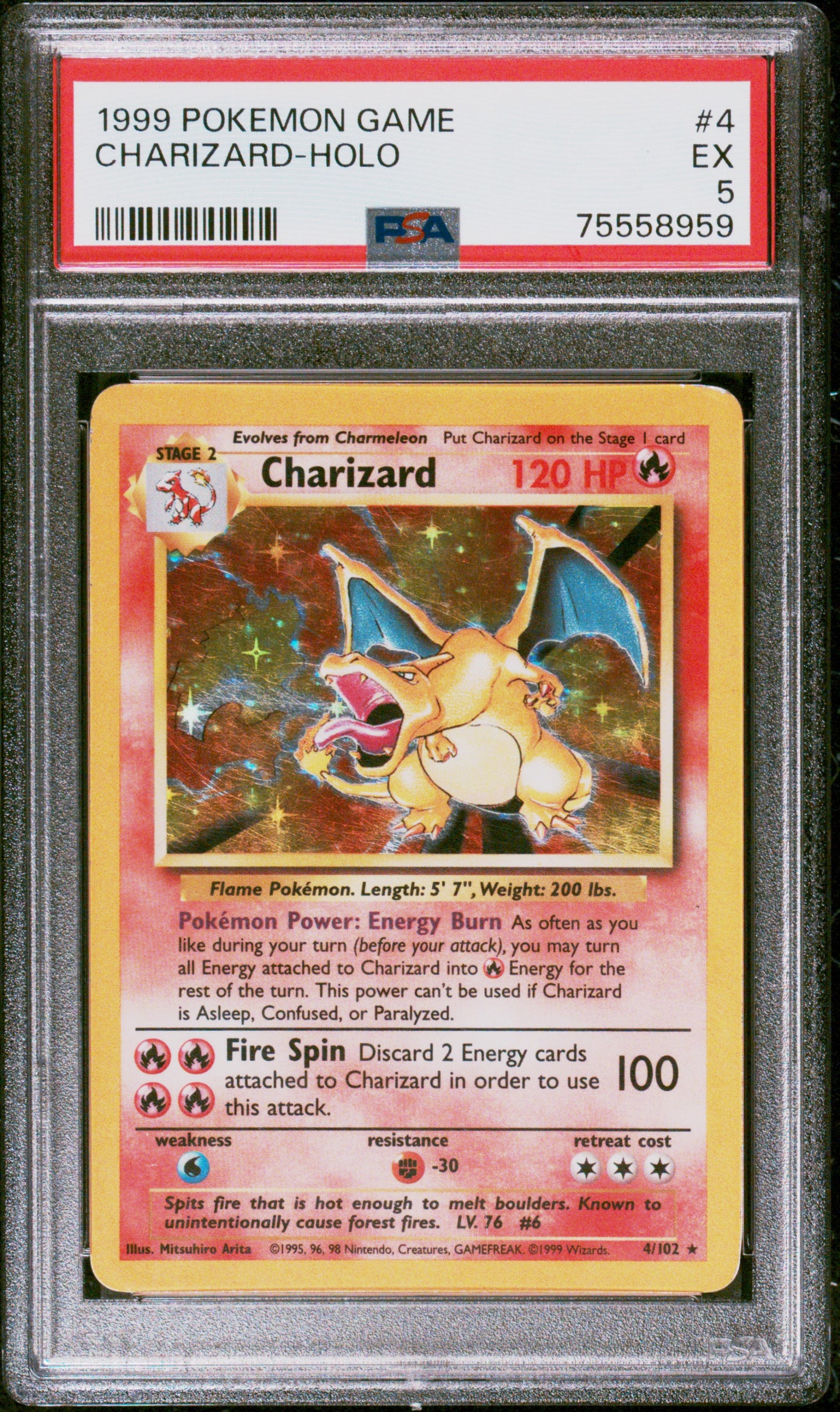 1999 POKEMON GAME #4 CHARIZARD-HOLO