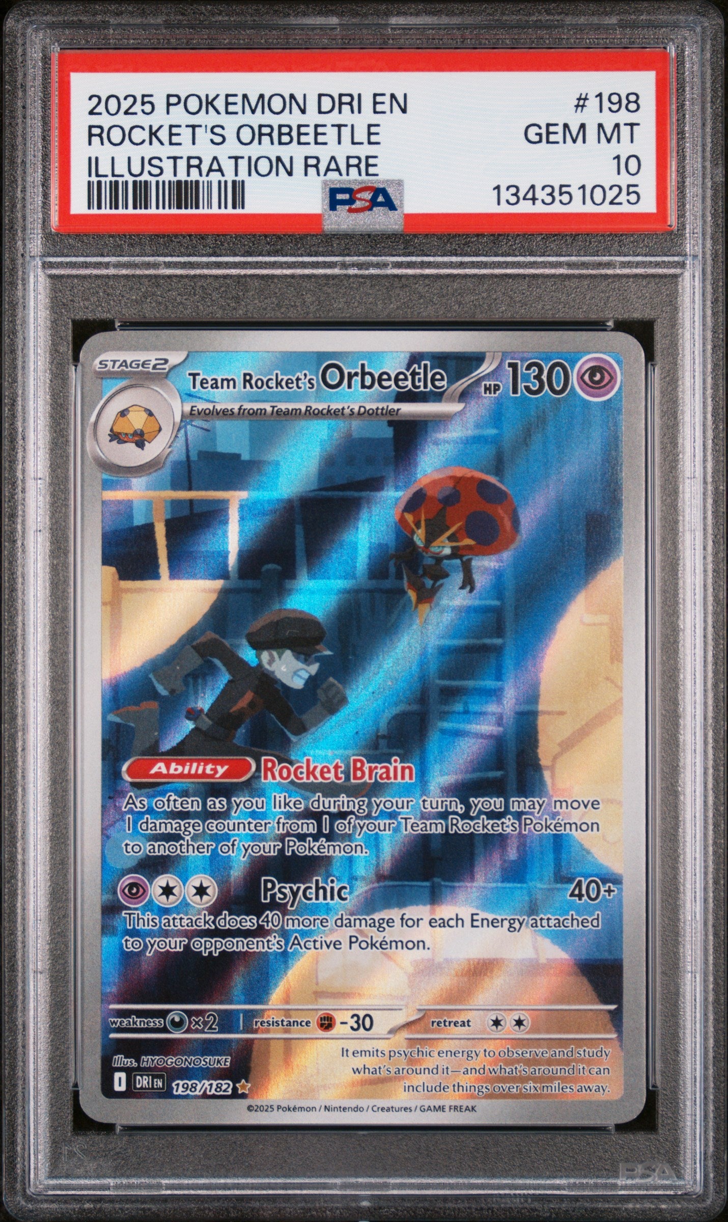 2025 POKEMON DRI EN-DESTINED RIVALS #198 ROCKET'S ORBEETLE ILLUSTRATION RARE