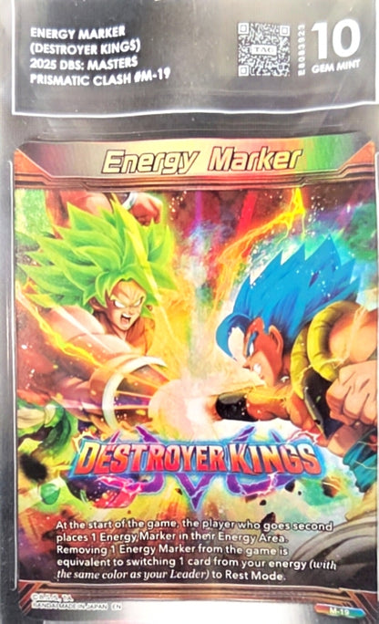 Energy Marker: Destroyer Kings- 2025 DBS Prismatic Clash #M-19 TAG 10 GEM MINT