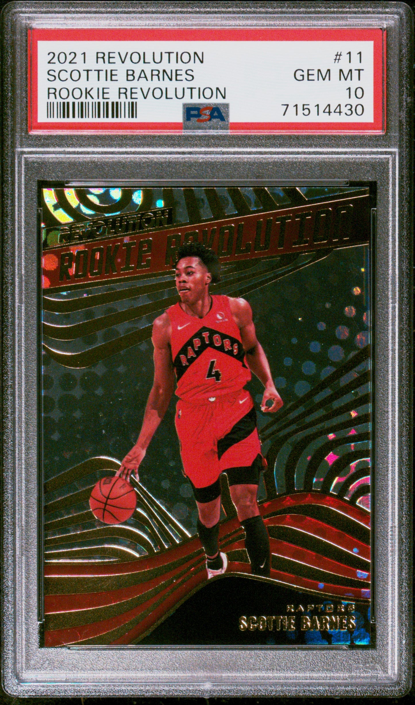 2021 PANINI REVOLUTION ROOKIE REVOLUTION #11 SCOTTIE BARNES ROOKIE REVOLUTION- GRADED PSA 10
