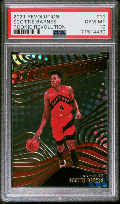 2021 PANINI REVOLUTION ROOKIE REVOLUTION #11 SCOTTIE BARNES ROOKIE REVOLUTION- GRADED PSA 10