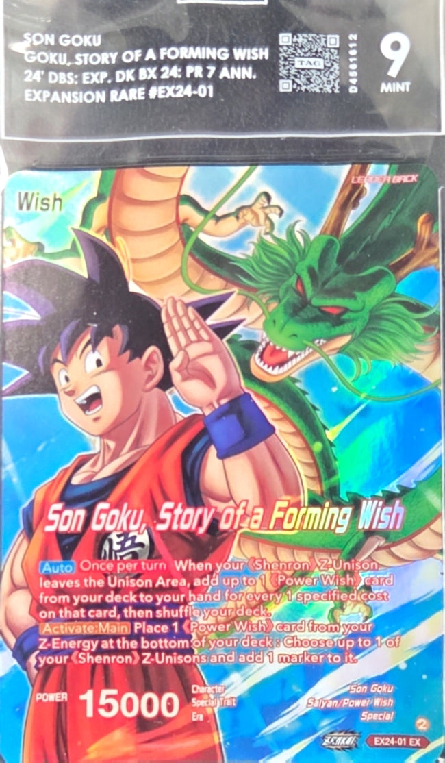 Son Goku: Expansion Rare #EX24-01 Graded Tag 9 MINT