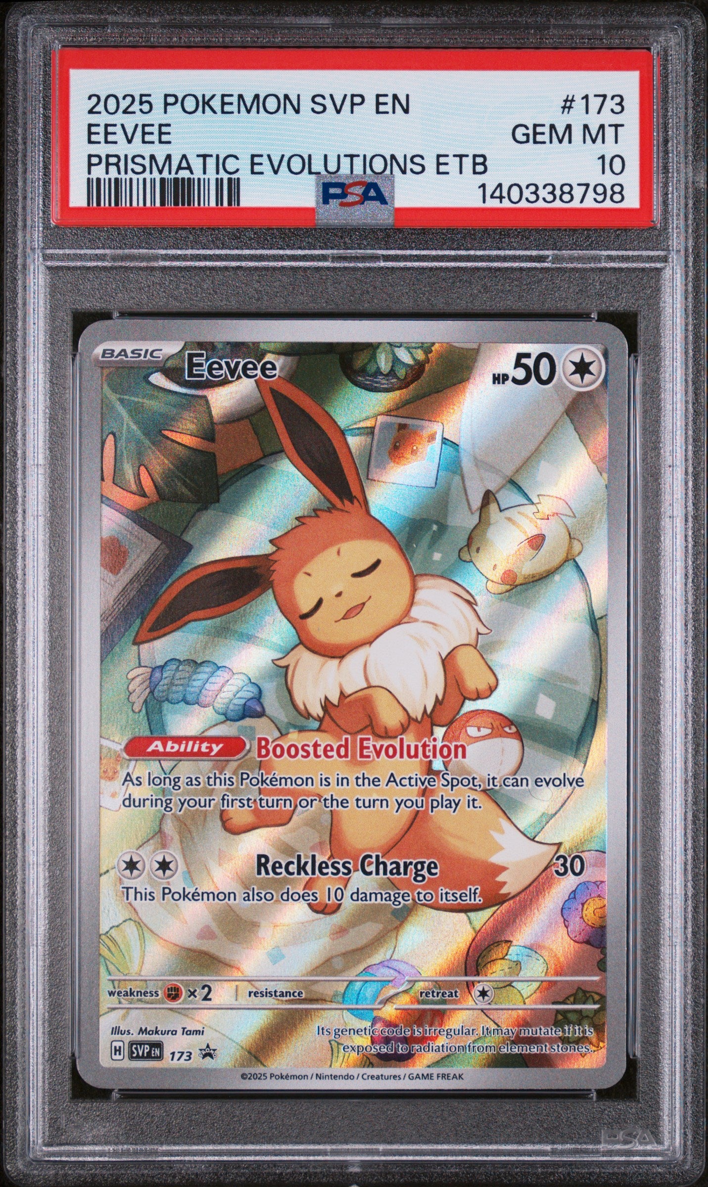 POKEMON SVP EN-SV BLACK STAR PROMO #173 EEVEE PRISMATIC EVOLUTIONS ETB- GRADED PSA 10