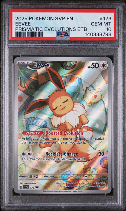 POKEMON SVP EN-SV BLACK STAR PROMO #173 EEVEE PRISMATIC EVOLUTIONS ETB- GRADED PSA 10
