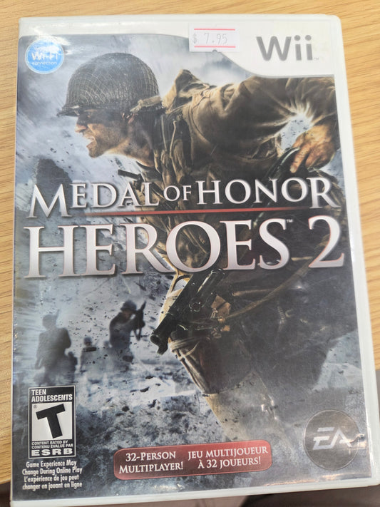 Medal Of Honor Heroes 2 (nintendo Wii, 2007) War Army Game Complete & Tested LOOSE CIB