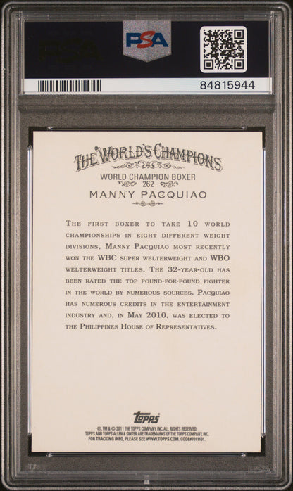 2011 TOPPS ALLEN & GINTER #262 MANNY PACQUIAO PSA 10